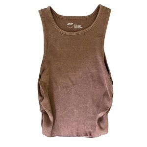 aerie ribbed with ruched sides tank top